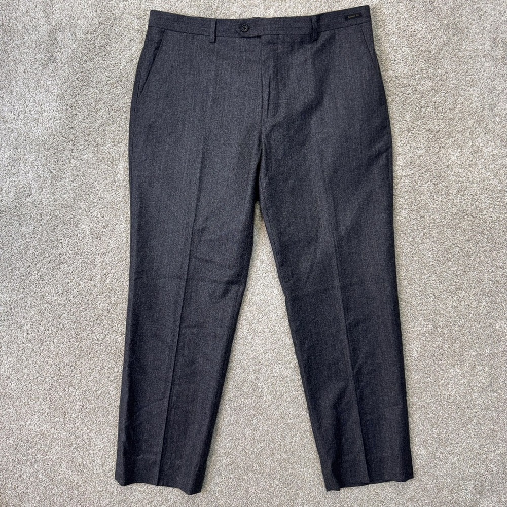 Jos. A. Bank Wool Dress Pants Mens 36x30 Reserve Tailored Fit Charcoal Marzotto